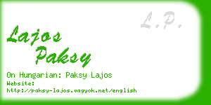 lajos paksy business card